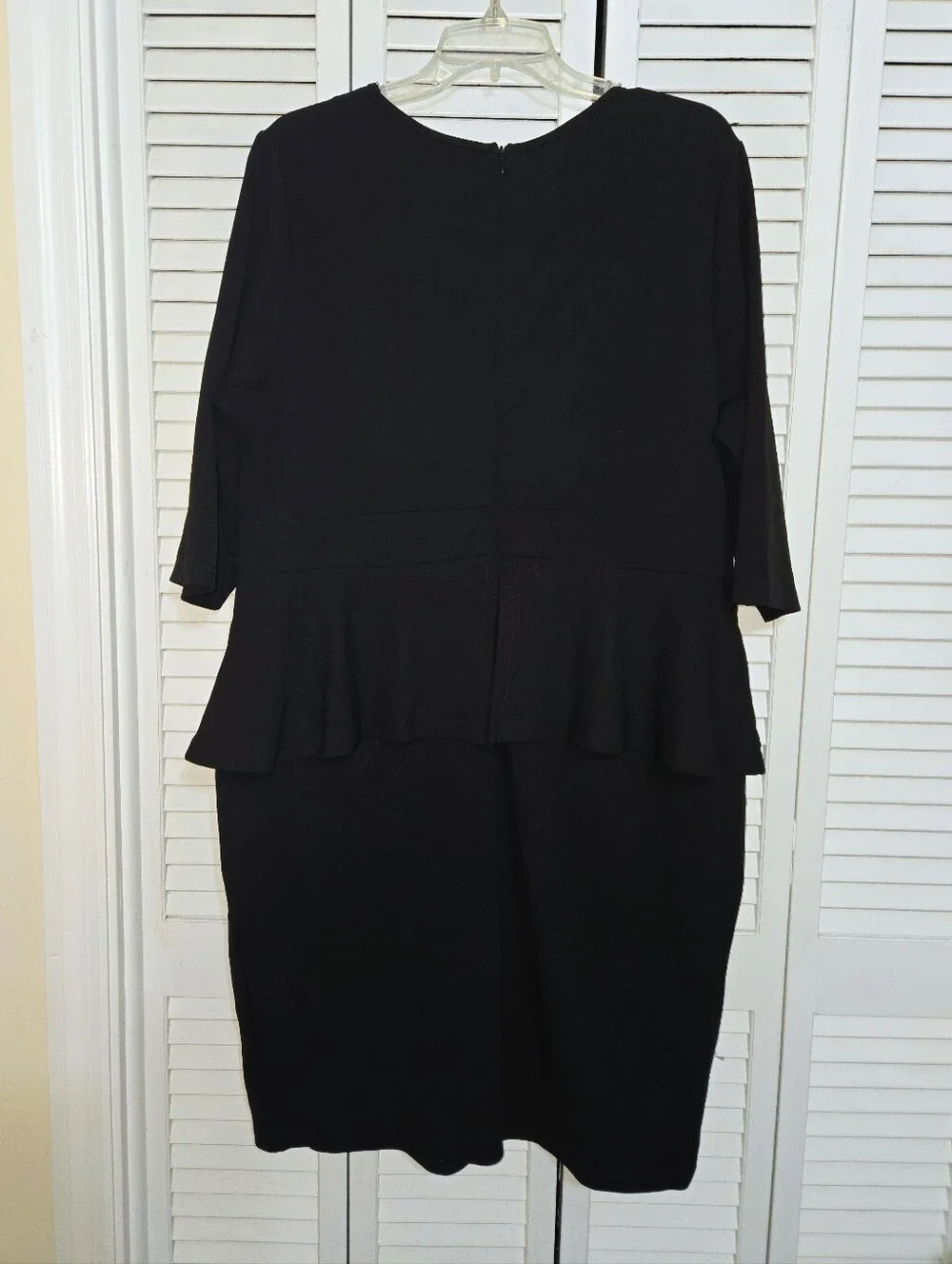 Runwind Women's 2X Black Peplum Dress - Stylish Office Church - Picture 6 of 11